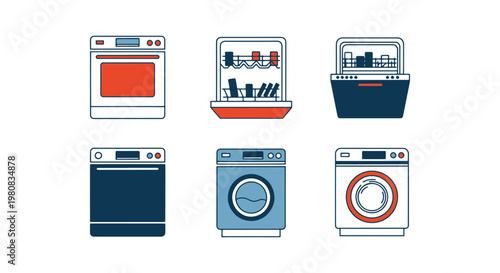 Dishwasher Line art vector abstract graphic design
