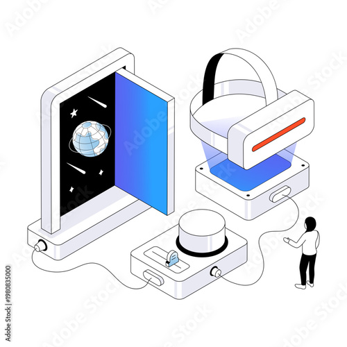 Perfect design illustration of virtual world 