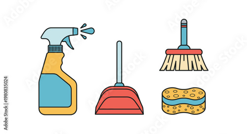 Cleaning Equipment Line art modern abstract creative vector