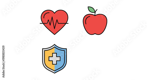 Health App Line art vector abstract simple minimal illustration