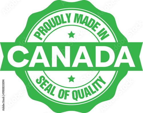 Proudly Made in Canada Vector Badge
