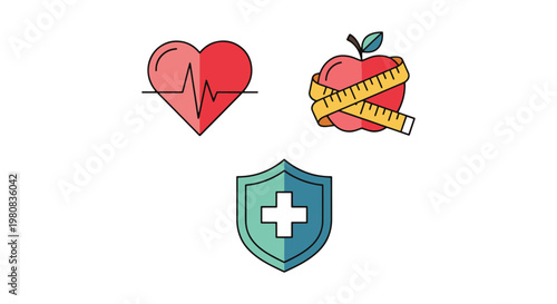 Health App Line art vector modern abstract pattern