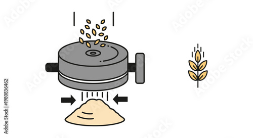Grain Processing Line art creative shape abstract vector