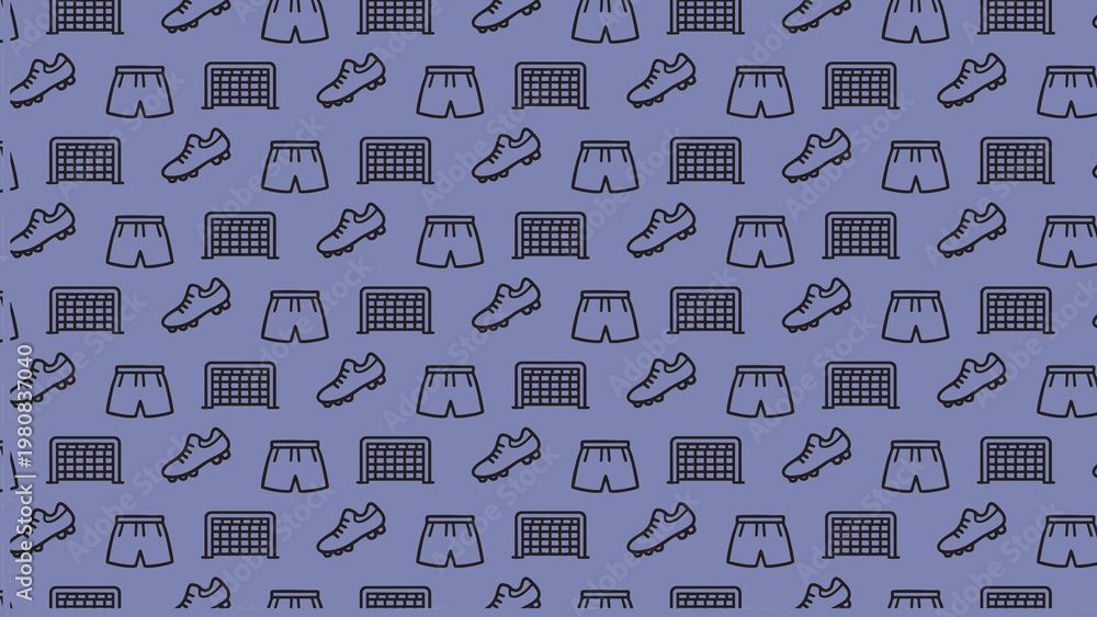 Obraz premium soccer doodle vector pattern design