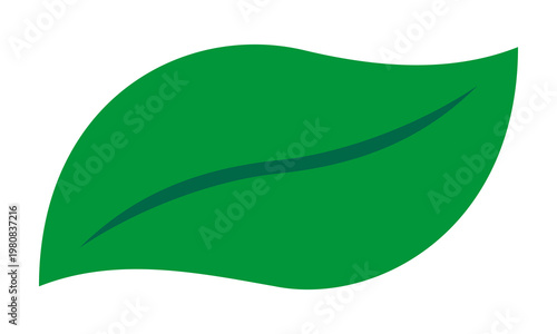 Twisted Rectangle Midvein Leaf Green Icon