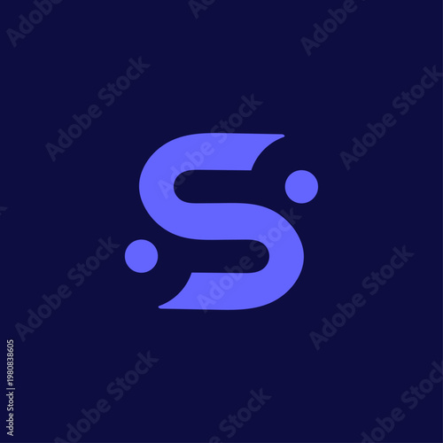 Modern Geometric Letter S Monogram with Digital Nodes for Tech Branding. S Community logo. 