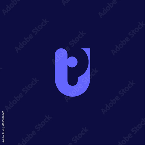 Modern Geometric Letter U and P Monogram for Technology and Digital Branding. UP Logo, AD Monogram. 
