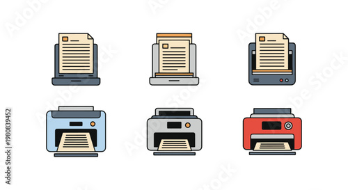 Document Scanner Line art simple abstract vector