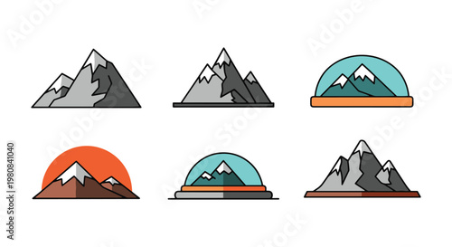 Dome Mountain Line art vector abstract minimal shapes illustration