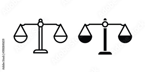 Balance icon set vector symbol in black filled and stroke style