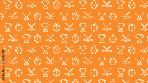 Hockey doodle vector pattern design