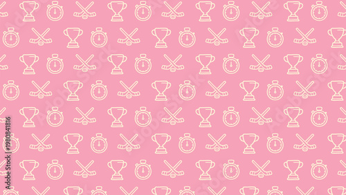 Hockey doodle vector pattern design