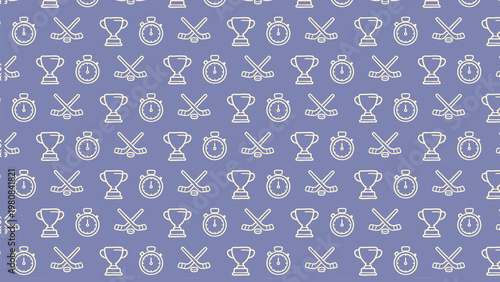 Hockey doodle vector pattern design