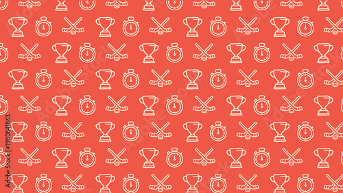 Hockey doodle vector pattern design