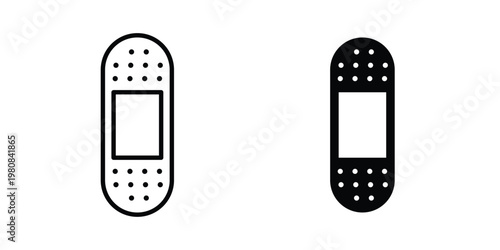 Band aid icon set vector symbol in black filled and stroke style