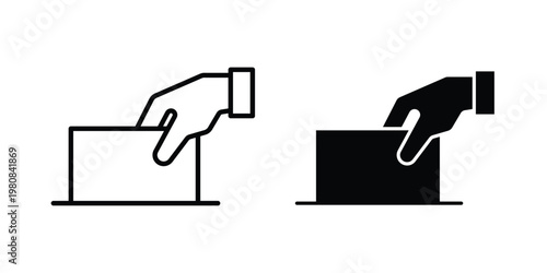 Ballot icon set vector symbol in black filled and stroke style