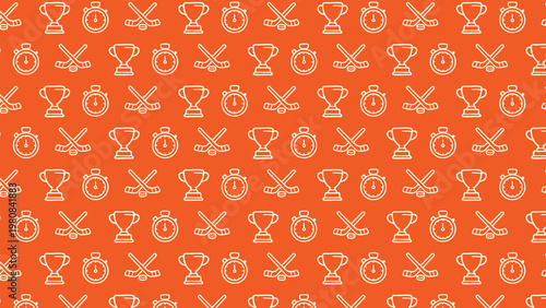 Hockey doodle vector pattern design