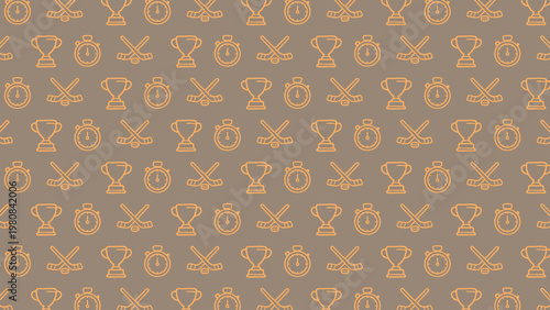 Hockey doodle vector pattern design