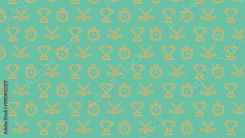 Hockey doodle vector pattern design