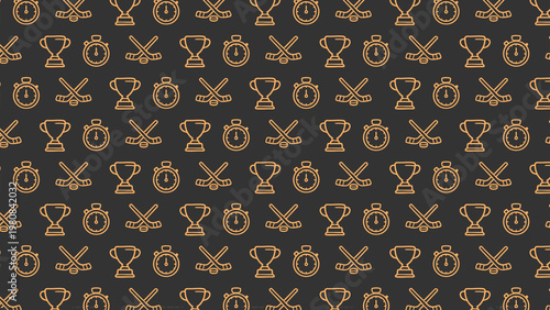 Hockey doodle vector pattern design