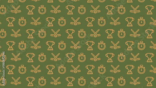 Hockey doodle vector pattern design