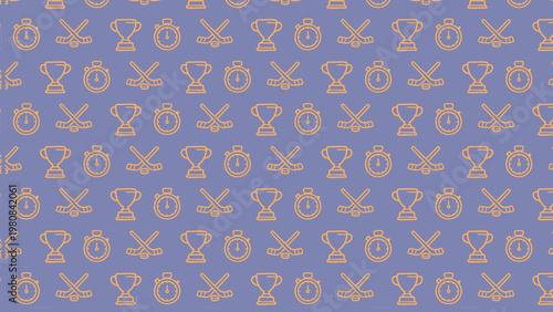 Hockey doodle vector pattern design