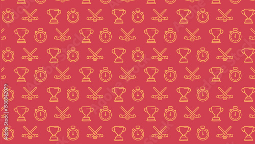 Hockey doodle vector pattern design