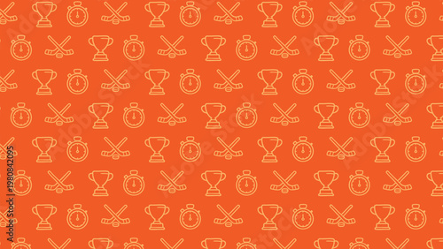Hockey doodle vector pattern design