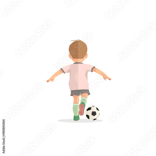illustration of a child kicking a soccer ball