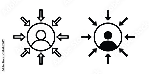 Centric consumer icon set vector symbol in black filled and stroke style