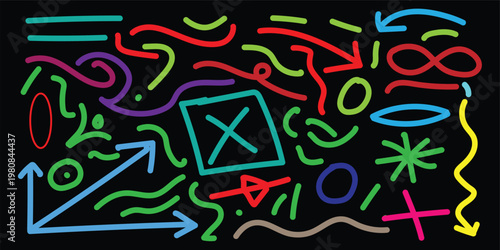 Vibrant abstract expressionism a chaotic symphony of colors and shapes on a dark background