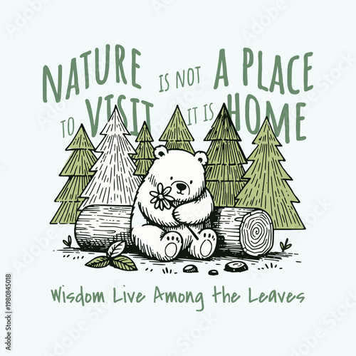 Bild auf Leinwand Born for Adventure – Explore the Wild Outdoor T-Shirt Design