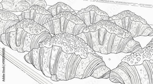 A tray of fresh, tempting pastries with a delightful, textured topping