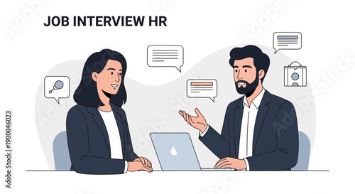 Job Interview HR: Candidate and Recruiter Discussing Career Opportunities
