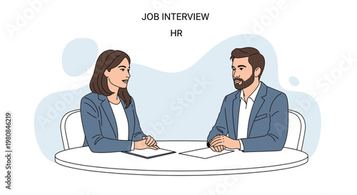 Job Interview HR: Woman and Man in Business Meeting, Discussing Career Opportunities