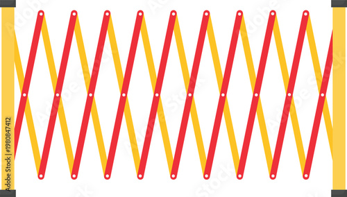 Expandable Safety Barrier Flat Illustration. Clean Icon Design Element Isolated on White Background