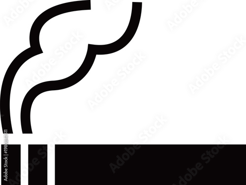 モノクロのたばこのベクターアイコン素材　喫煙マーク