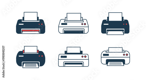 Dot Matrix Printer Line art clean abstract shape vector