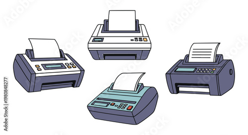 Dot Matrix Printer Line art creative abstract clean vector