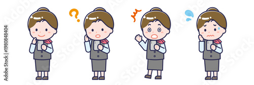 スマートフォンを使う「販売員」の女性