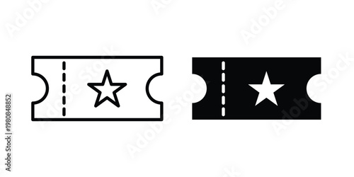 Event pass icon set vector symbol in black filled and stroke style