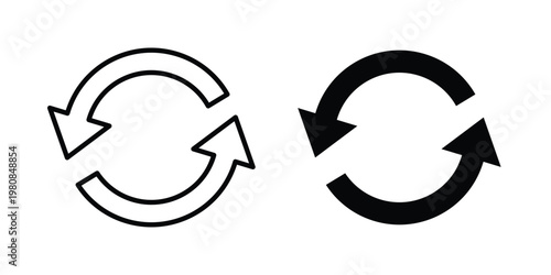 Exchange icon set vector symbol in black filled and stroke style