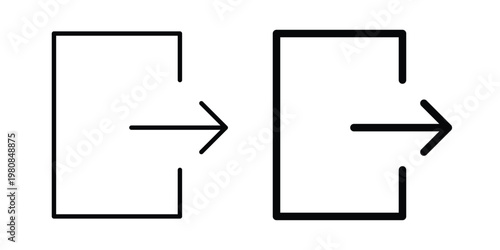 Exit icon set vector symbol in black filled and stroke style