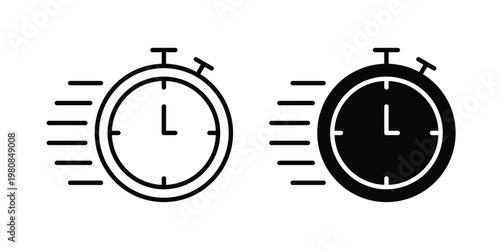 Express icon set vector symbol in black filled and stroke style