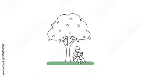 Person sitting under a tree.