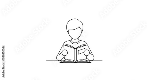 Person reading a book alone.