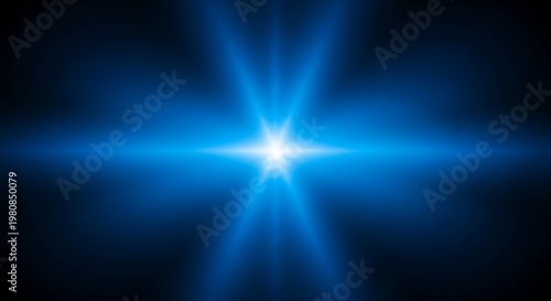 Bright Blue Light Starburst Effect.
