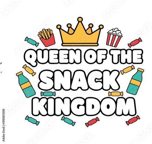 Queen Snack Kingdom Vector Illustration