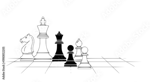 Luxury Chess Poster Vector – Minimal Elegant Line Design