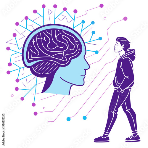 Futuristic AI Brain Circuit Illustration